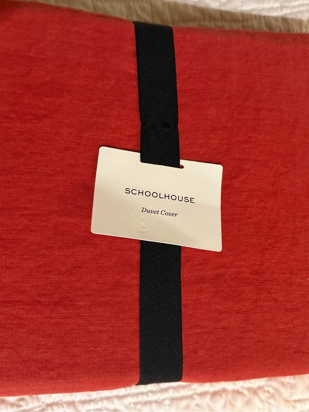 Schoolhouse Paprika Twin Linen Duvet Cover NWT